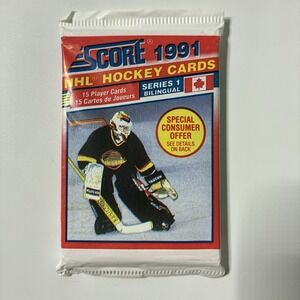 Score 1991 NHL Hockey Cards Pack Series 1 Bilingual 15 Cards VTG Factory Sealed‎